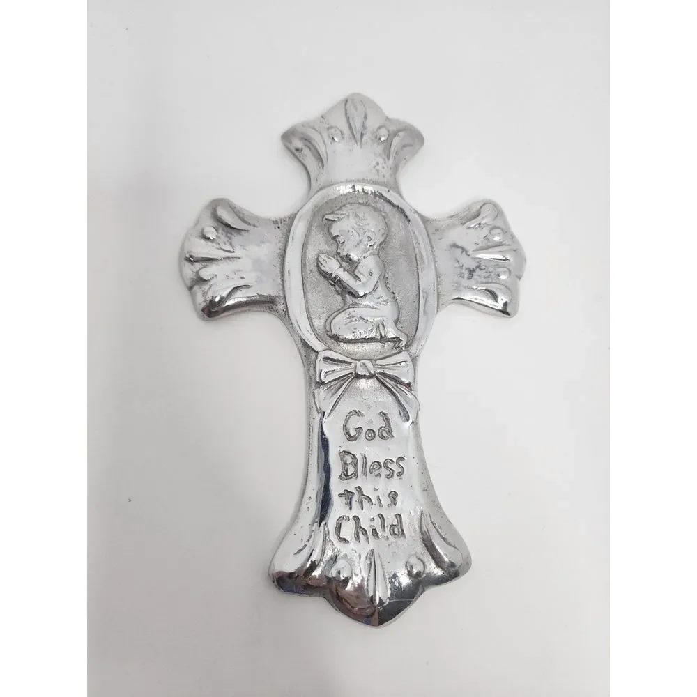 The Faith Collection God Bless This Child Aluminum Cross Wall Hang‎